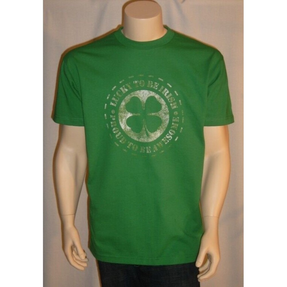 LUCKY TO BE IRISH T Shirt Men Adults Sizes Ireland Green 100% Cotton